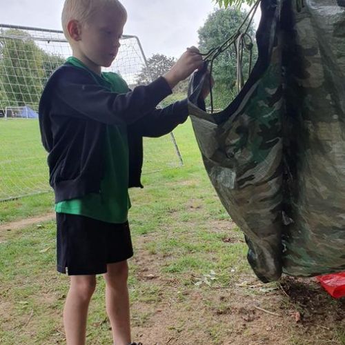 Building dens with our friends.